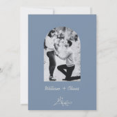 Invitation Mariage photo Dusty Blue Fleur sauvage (Dos)