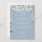 Invitation Mariage photo Dusty Blue Floral (Devant)