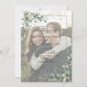 Invitation Mariage photo Dusty Botanical Greenery Gold Vellum (Devant)