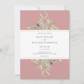 Invitation Mariage photo Dusty Rose Eucalyptus (Devant)