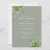 Invitation Mariage photo écologique Eucalyptus Sage Green (Devant)