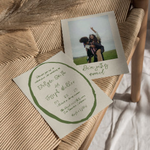 Invitation Mariage photo écrit à la main dessiné