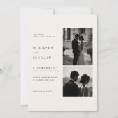Invitation Mariage photo éditorial de luxe (Devant)