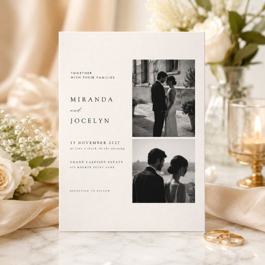 Invitation Mariage photo éditorial de luxe