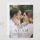 Invitation Mariage Photo Éditorial Moderne (Devant)