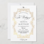 Invitation Mariage photo Elegance Gold & White (Devant)