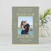 Invitation Mariage photo Elegance moderne Anniversaire (Debout devant)