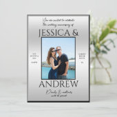 Invitation Mariage photo Elegance moderne Anniversaire (Debout devant)