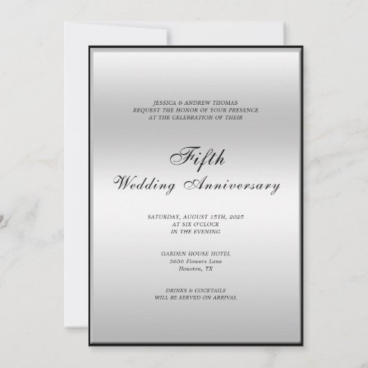 Invitation Mariage photo Elegance moderne Anniversaire (Dos)