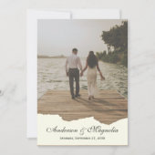 Invitation Mariage photo élégant à script blanc moderne (Devant)