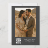 Invitation Mariage photo élégant du code QR moderne (Dos)