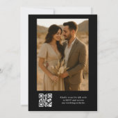 Invitation Mariage photo élégant du code QR noir moderne (Dos)