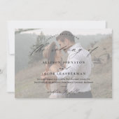 Invitation Mariage photo élégant écriture (Devant)