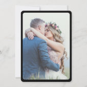 Invitation Mariage photo élégant en noir (Dos)