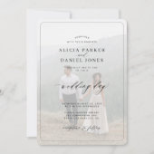 Invitation Mariage photo élégant en noir et blanc (Devant)