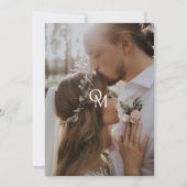 Invitation Mariage photo Elegant Gold et White Overlay (Dos)