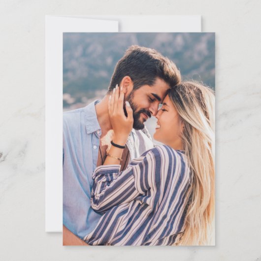 Invitation Mariage photo Elegant Marine Blue Gold Agate (Dos)