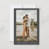 Invitation Mariage photo élégant minimaliste Gris de Charbon (Devant)