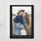 Invitation Mariage photo élégant minimaliste moderne noir (Devant)