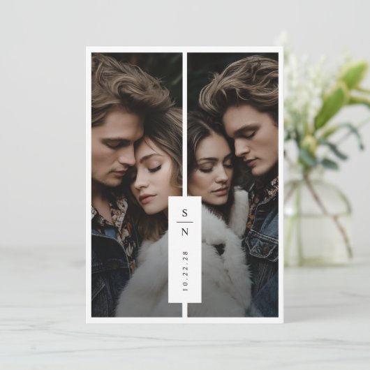 Invitation Mariage photo Elegant Moderne (Debout devant)