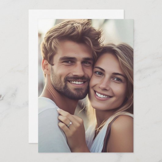 Invitation Mariage photo élégant moderne (Devant / Derrière)