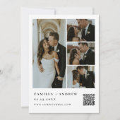 Invitation Mariage photo élégant QR Code (Devant)