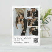 Invitation Mariage photo élégant QR Code (Debout devant)
