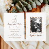 Invitation Mariage photo élégant simple Boho Doodle