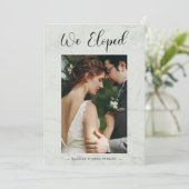 Invitation Mariage photo Eloped Effet Élégant Marbre (Debout devant)