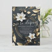 Invitation Mariage photo Elopement de la couronne d'or blanc (Debout devant)