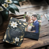 Invitation Mariage photo Elopement de la couronne d'or blanc