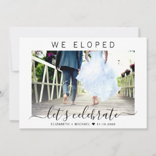 Invitation Mariage photo Elopement Réception de célébration