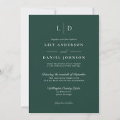 Invitation Mariage photo Emerald Green Minimalist (Devant)