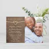 Invitation Mariage Photo en Bois (Debout devant)