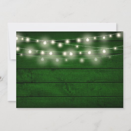 Invitation Mariage photo en bois vert rustique (Dos)