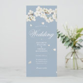 Invitation Mariage photo en fleurs blanches Dusty Blue 2 (Debout devant)
