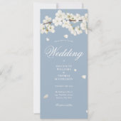 Invitation Mariage photo en fleurs blanches Dusty Blue 2 (Devant)