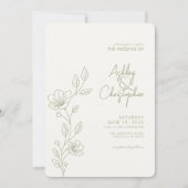 Invitation Mariage photo en mode doux moderne (Devant)