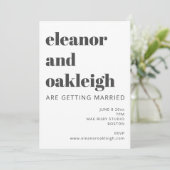 Invitation Mariage photo en noir et blanc (Debout devant)