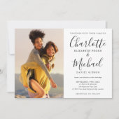 Invitation Mariage photo en noir et blanc (Devant)