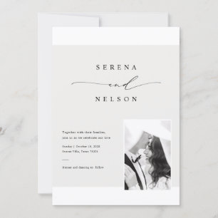 Invitation Mariage Photo en Smoking Romantique