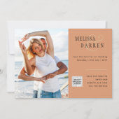 Invitation Mariage PHOTO EN Terracotta légère SAVE DATE QR CO (Devant)