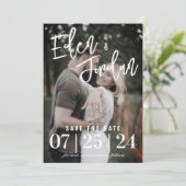 Invitation Mariage photo Enregistrer la date | Recouvrement d (Debout devant)