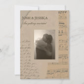 Invitation Mariage photo esthétique papier vintage (Devant)