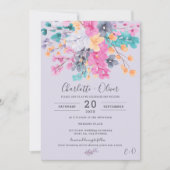 Invitation Mariage photo été séché floral sauvage aquarelle (Devant)