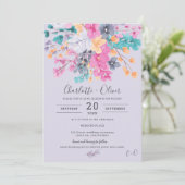 Invitation Mariage photo été séché floral sauvage aquarelle (Debout devant)