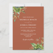 Invitation Mariage photo Eucalyptus Green Terracotta (Devant)