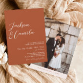 Invitation Mariage photo Fall Boho Terracotta