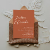 Invitation Mariage photo Fall Boho Terracotta
