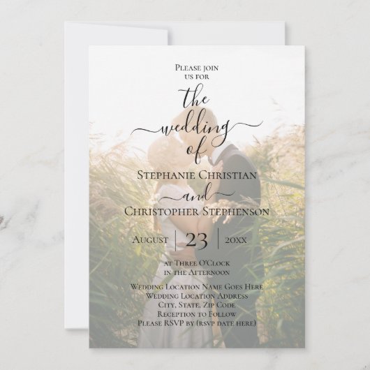 Invitation Mariage photo Festive Script Overlay (Devant)